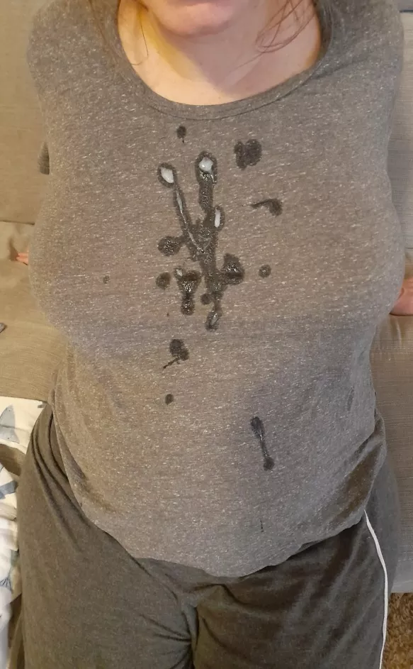 Huge load all over my shirt