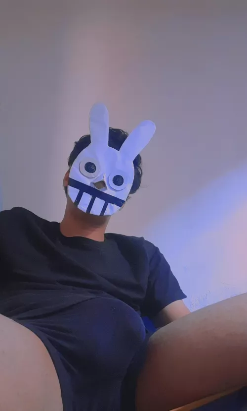 Just a masked guy and his soft bulge. 😳🐰