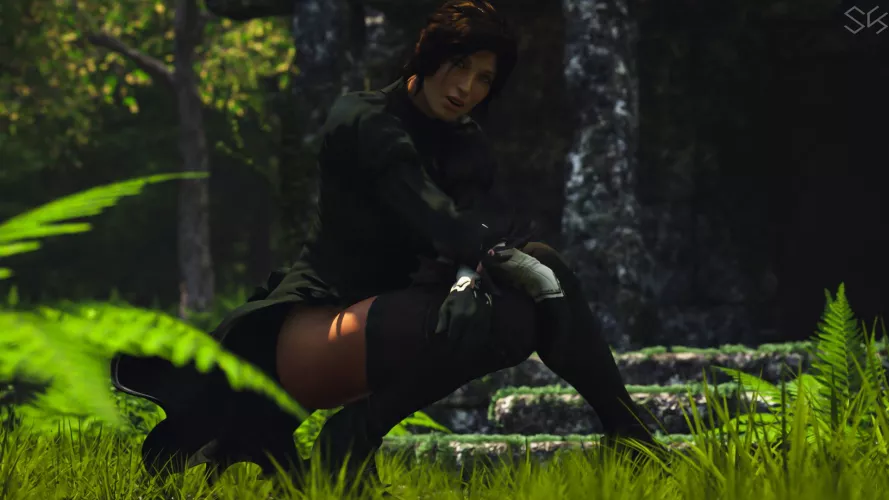 Lara dressed as 2B (Skiybur)