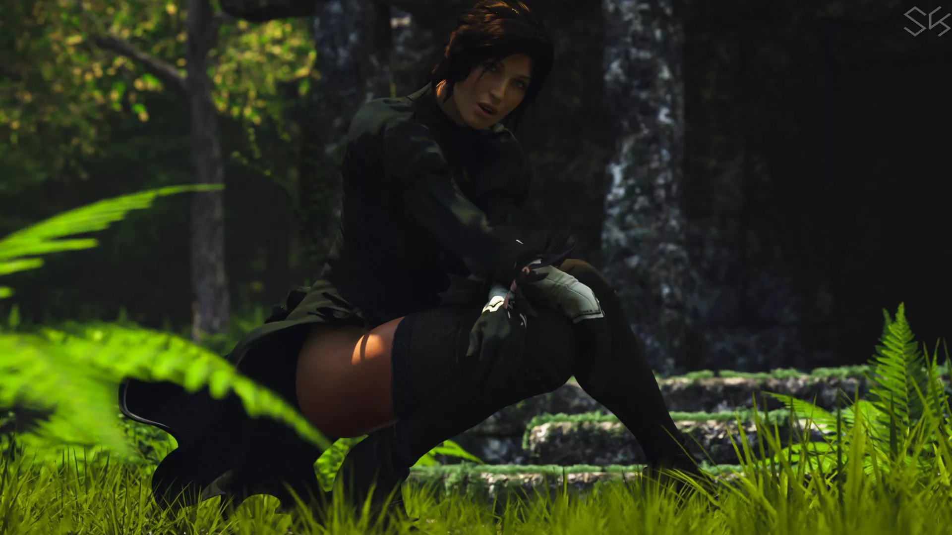 Lara dressed as 2B (Skiybur)