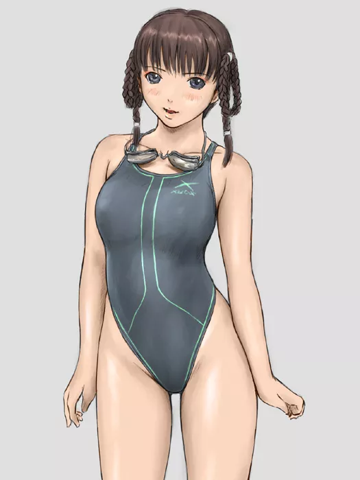 Lei Fang Flaunting her Gray Swimsuit (Kisaragi Gunma) [Dead or Alive]