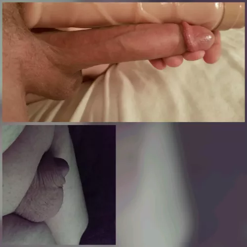 Me(top) vs. u/AnnaLynnSertion compared hard 😁 He said it's hard on his pic, does not even look like it as it's so tiny!