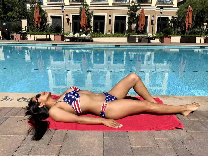 More of my wife by the pool