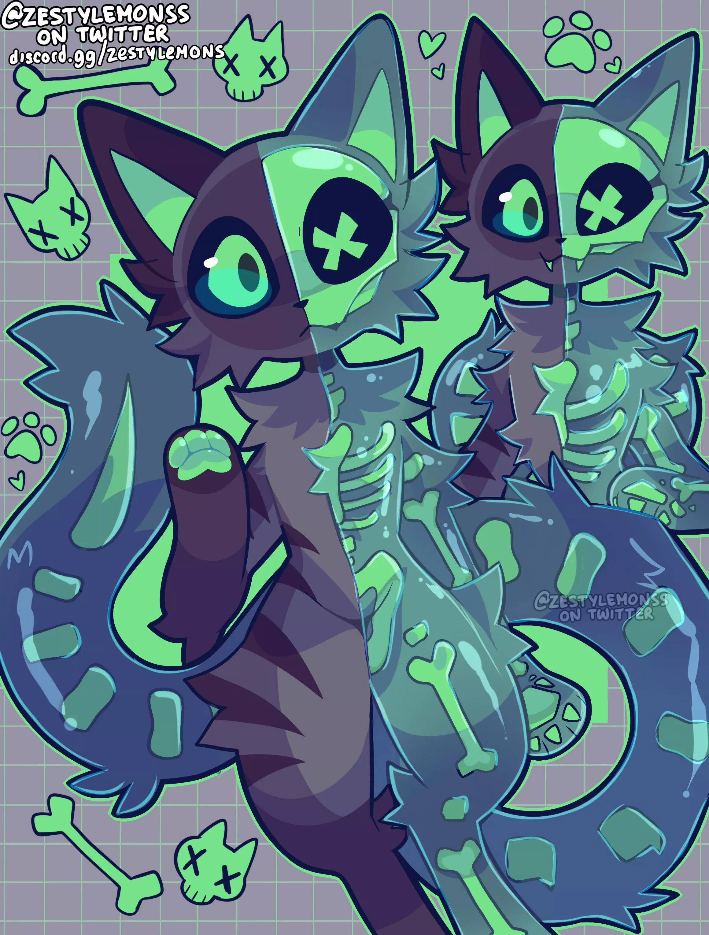 more skullcat [ art by me @zestylemonss on twitter ]