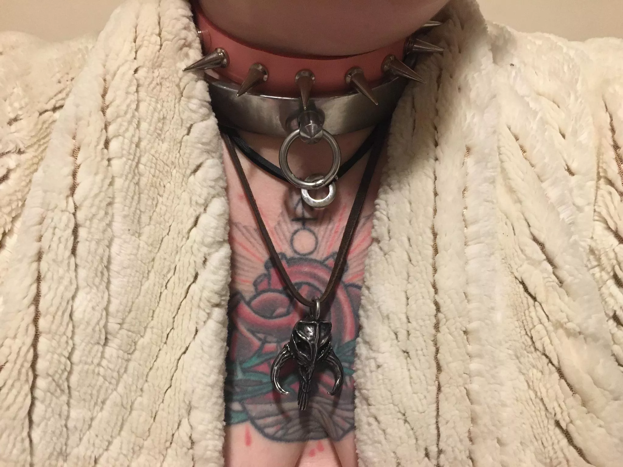 New collar from my Master… pretty in pink