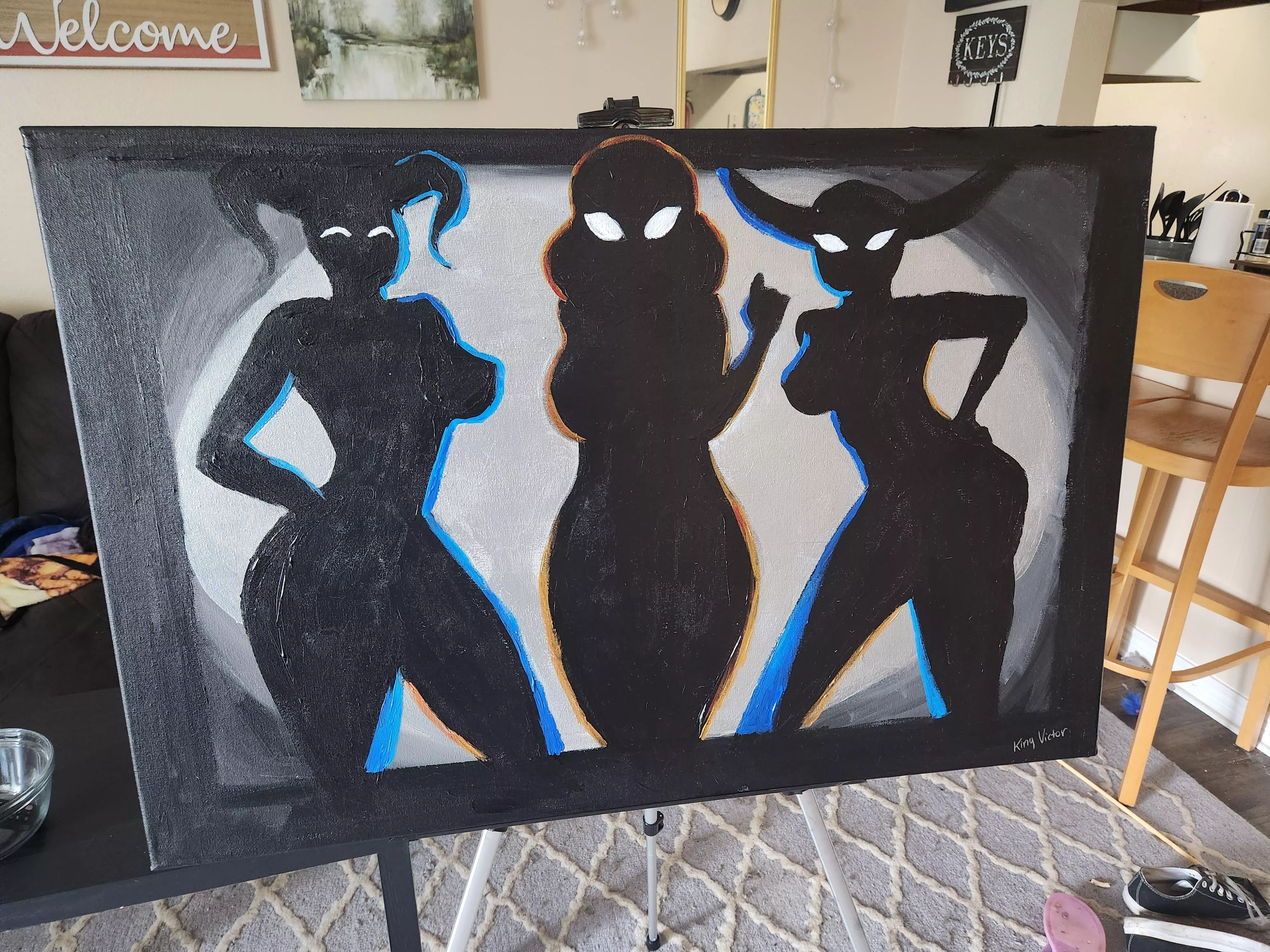 Not explicitly NSFW, but here's a painting of the bouncing Demon Girls from Moxi's Containment Breached, by me
