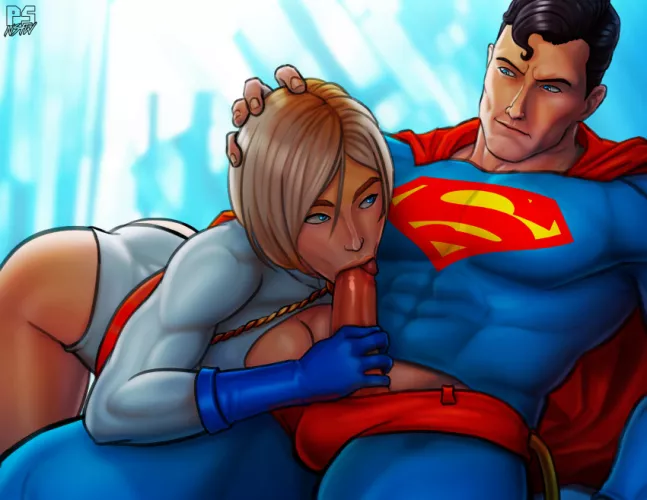 Power Girl Blows Superman [Pumpkinsinclair]