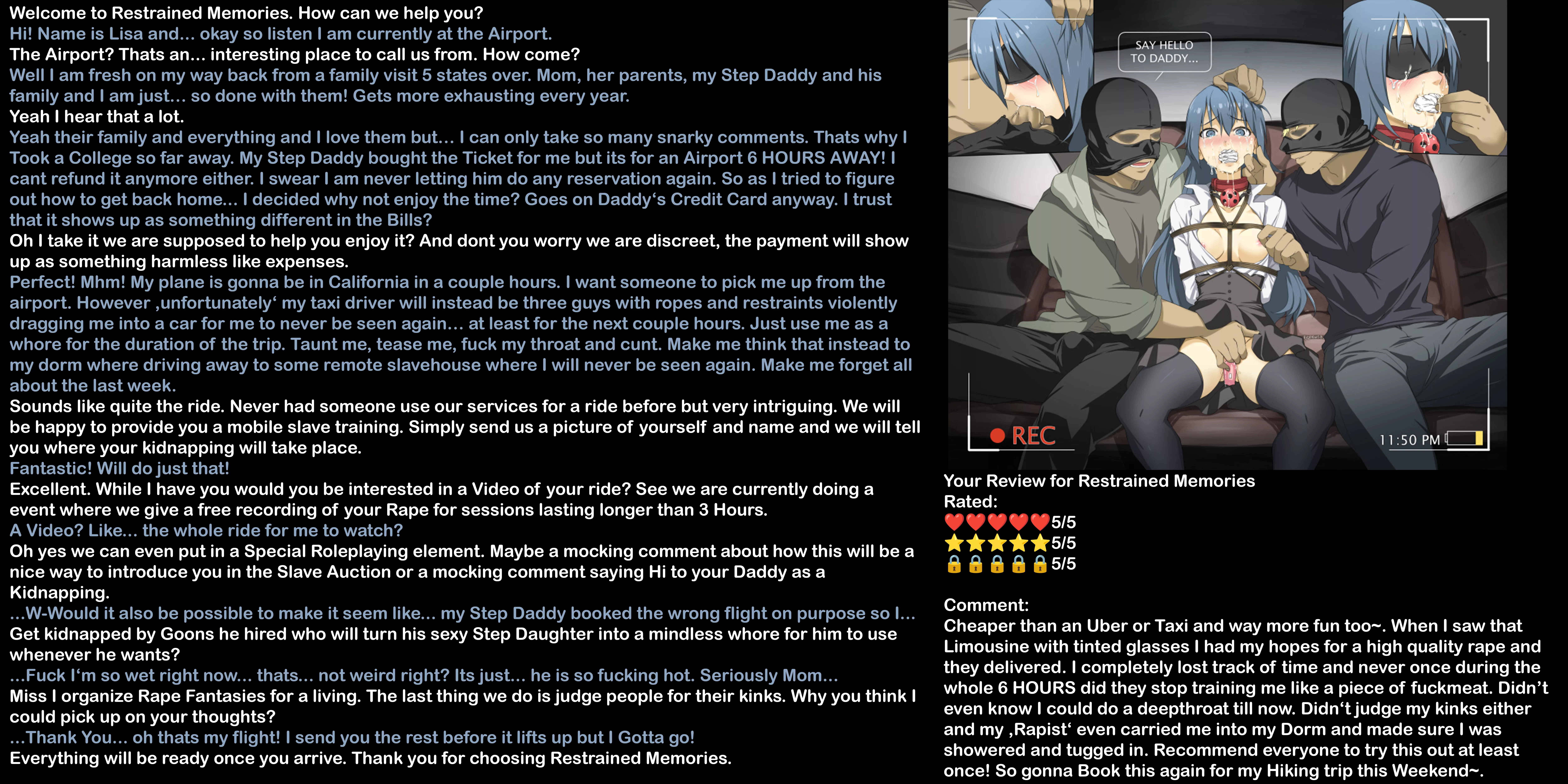 Restrained Memories: Safe Trip Home [Bondage] [CNC] [FSub] [Step Dad] [Car Sex]