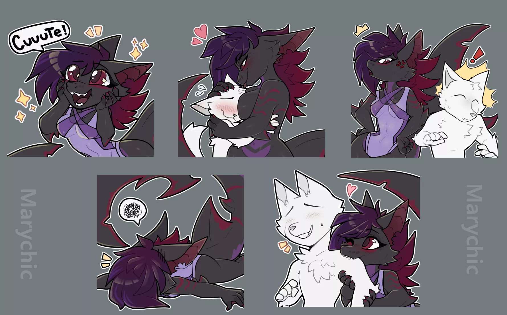 Sticker commissions :D this is a new type of comm for me that I started doing x3 starting with this five shark stickers I made for u/AkumaTheDragon :D thank you for commissioning me x33 Hope you guys like it (Art made by Marychic3908)