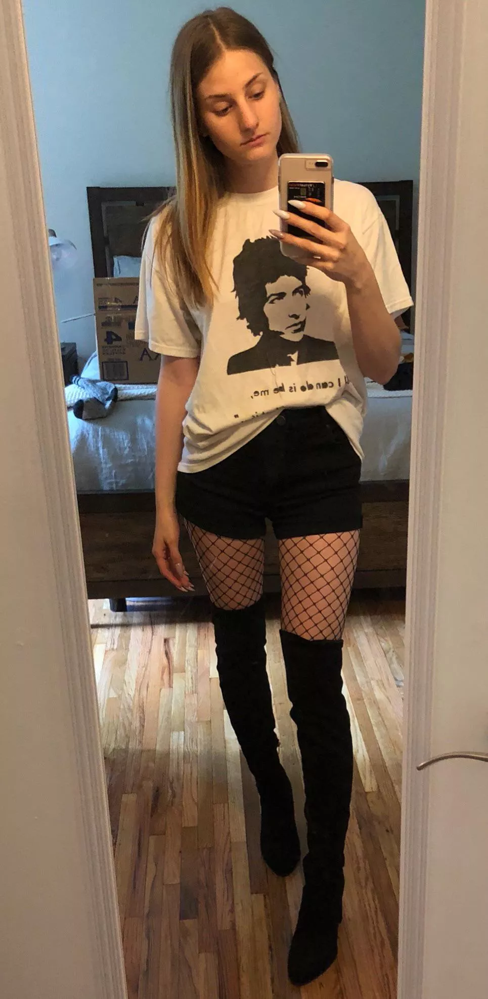 Thigh high boots & fishnets