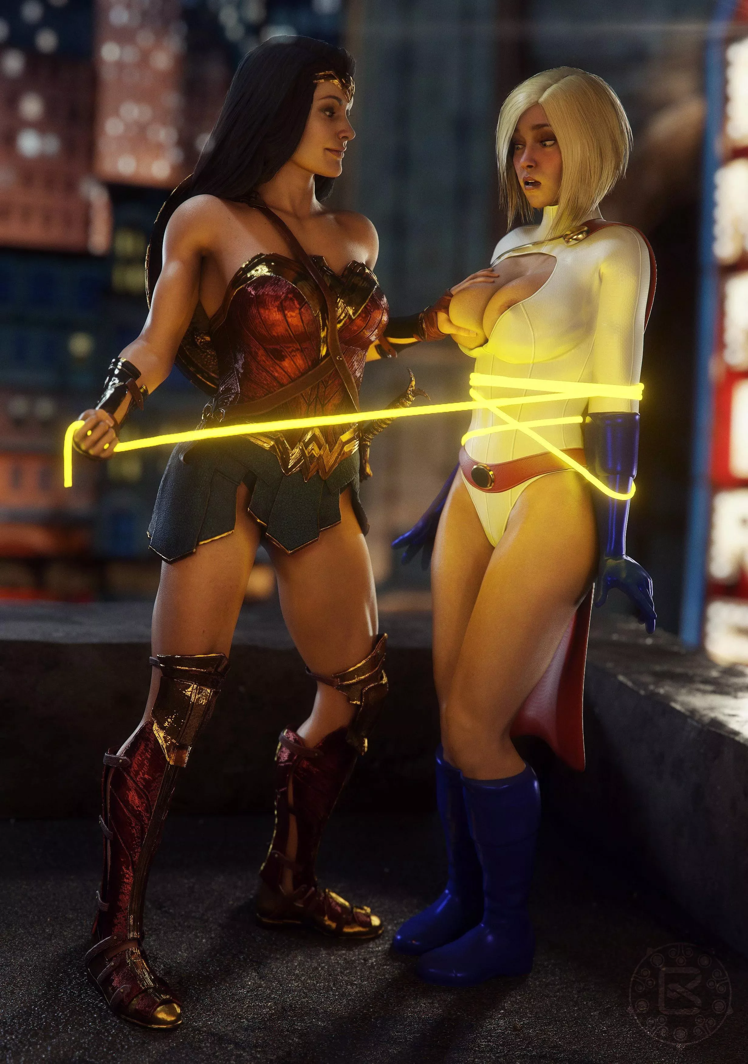 Wonder Woman Caught Power Girl (Bomyman) [DC]