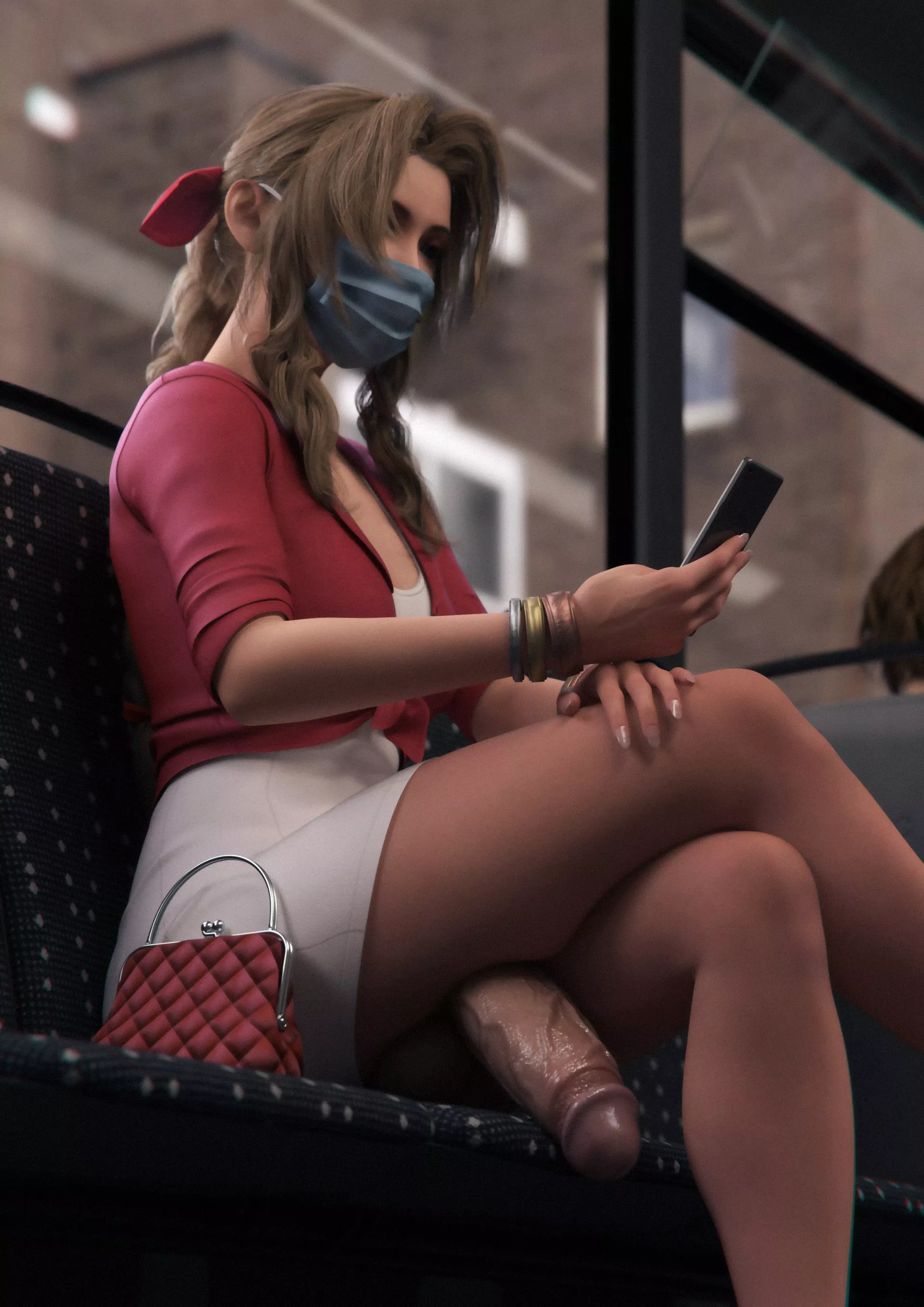 Aerith in public, (Zeroshimi) [Final Fantasy]