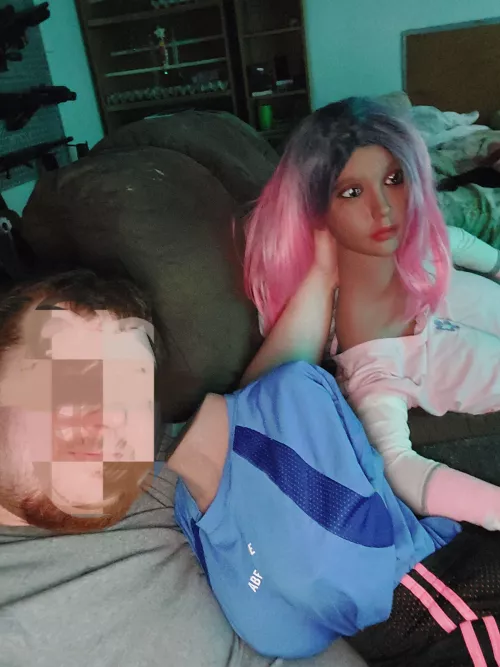 day drinking double cuddle with tibby after a double double work weekend