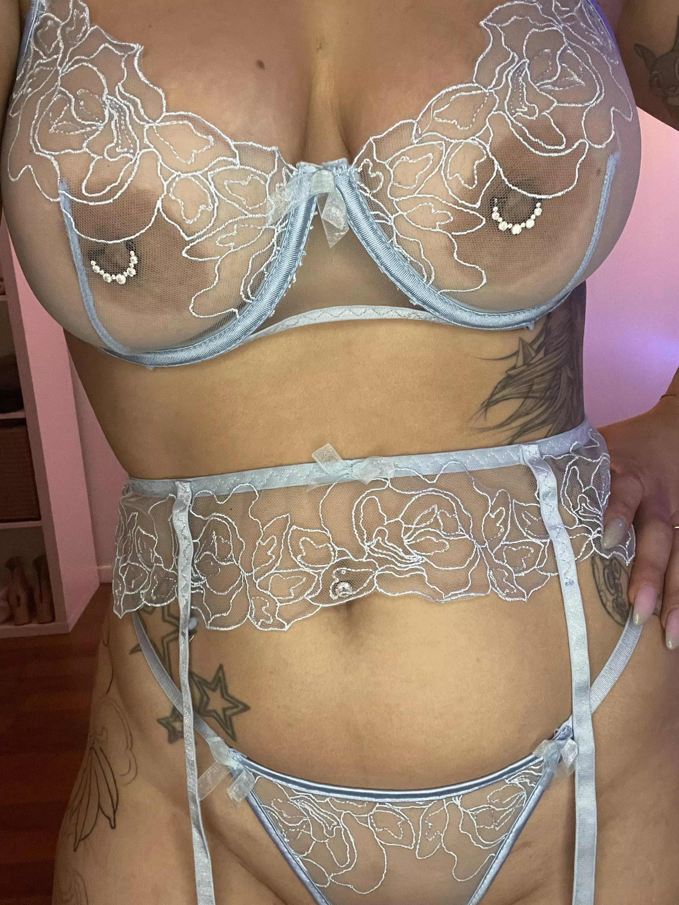 [f] New blue transparent set 💦