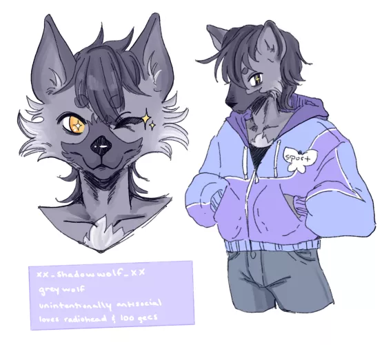 finally made my fursona but struggling to name him!