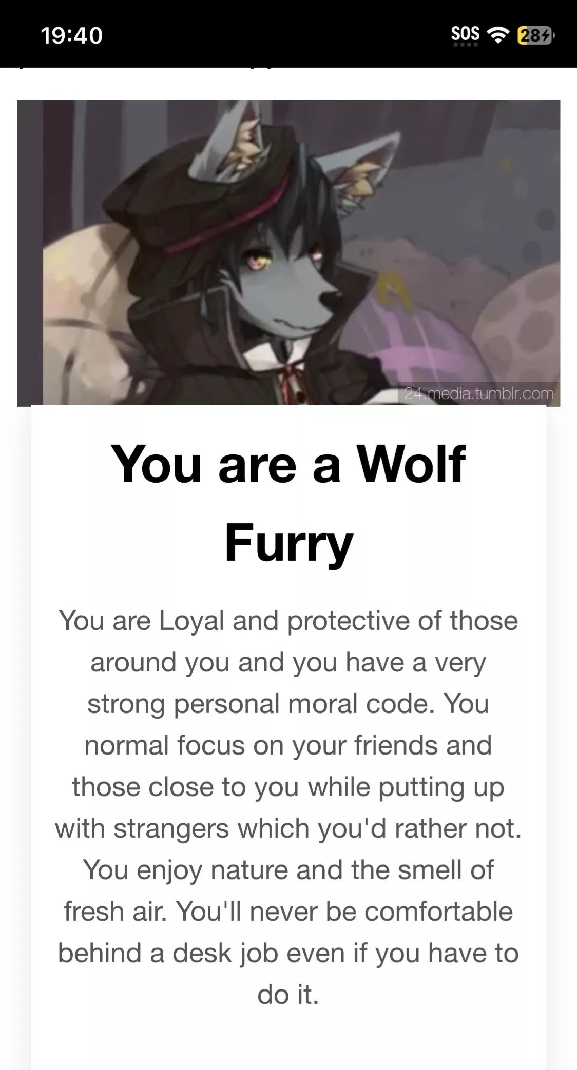 For bein a short silly quiz it was surprisingly accurate lol