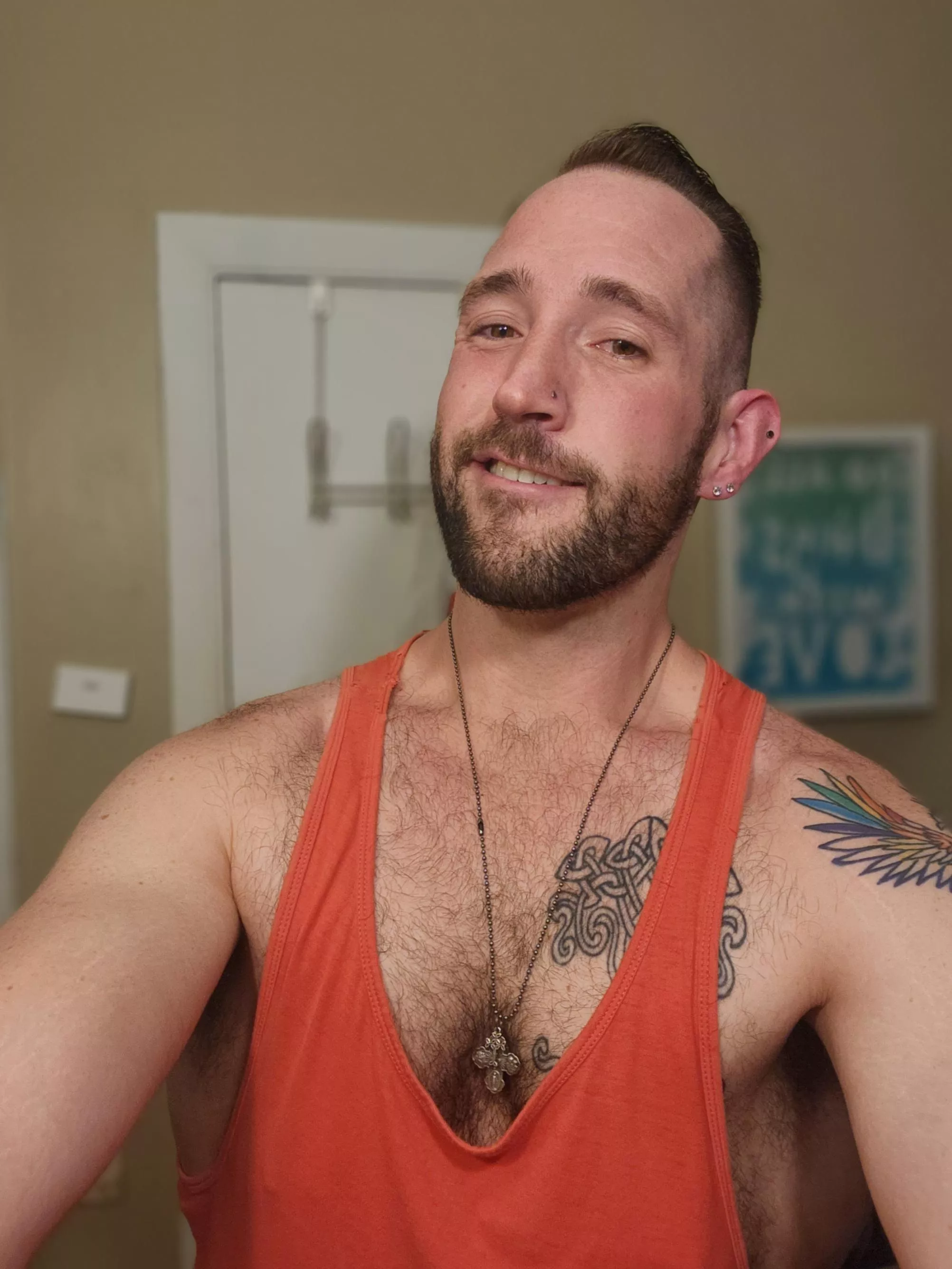 gave myself a hair cut and liking it