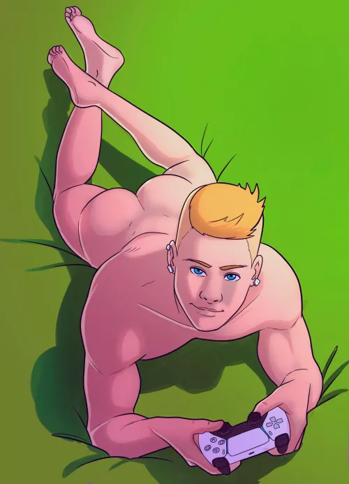 Hail is happiest with a controller in-hand and his clothes somewhere else 🤭🎮 (Gravity Boys link in comments)