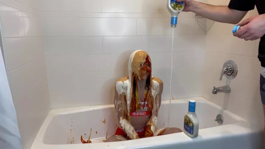 Hooters uniform and some condiments