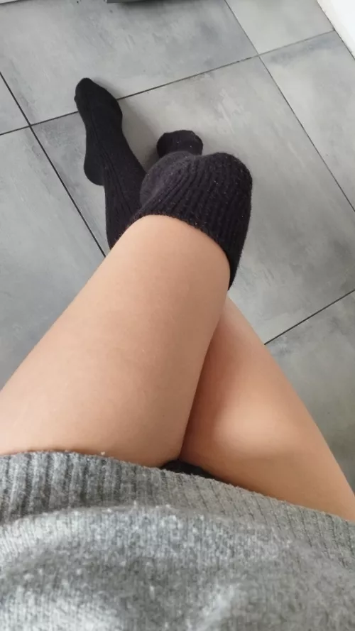 I love wearing knee socks at home