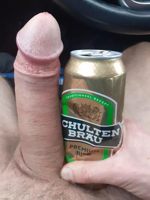 My dick beats the 0.5 ltr Shultenbrau beer can?
