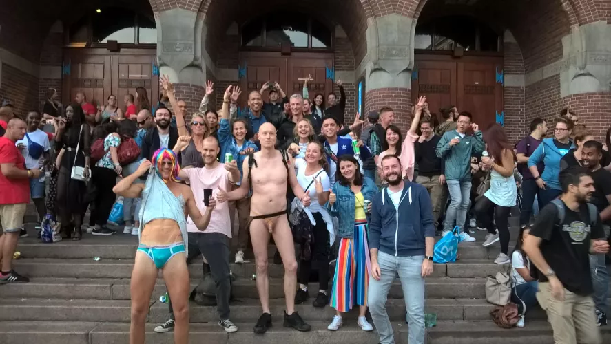 Myself nude in public at Pride Amsterdam!