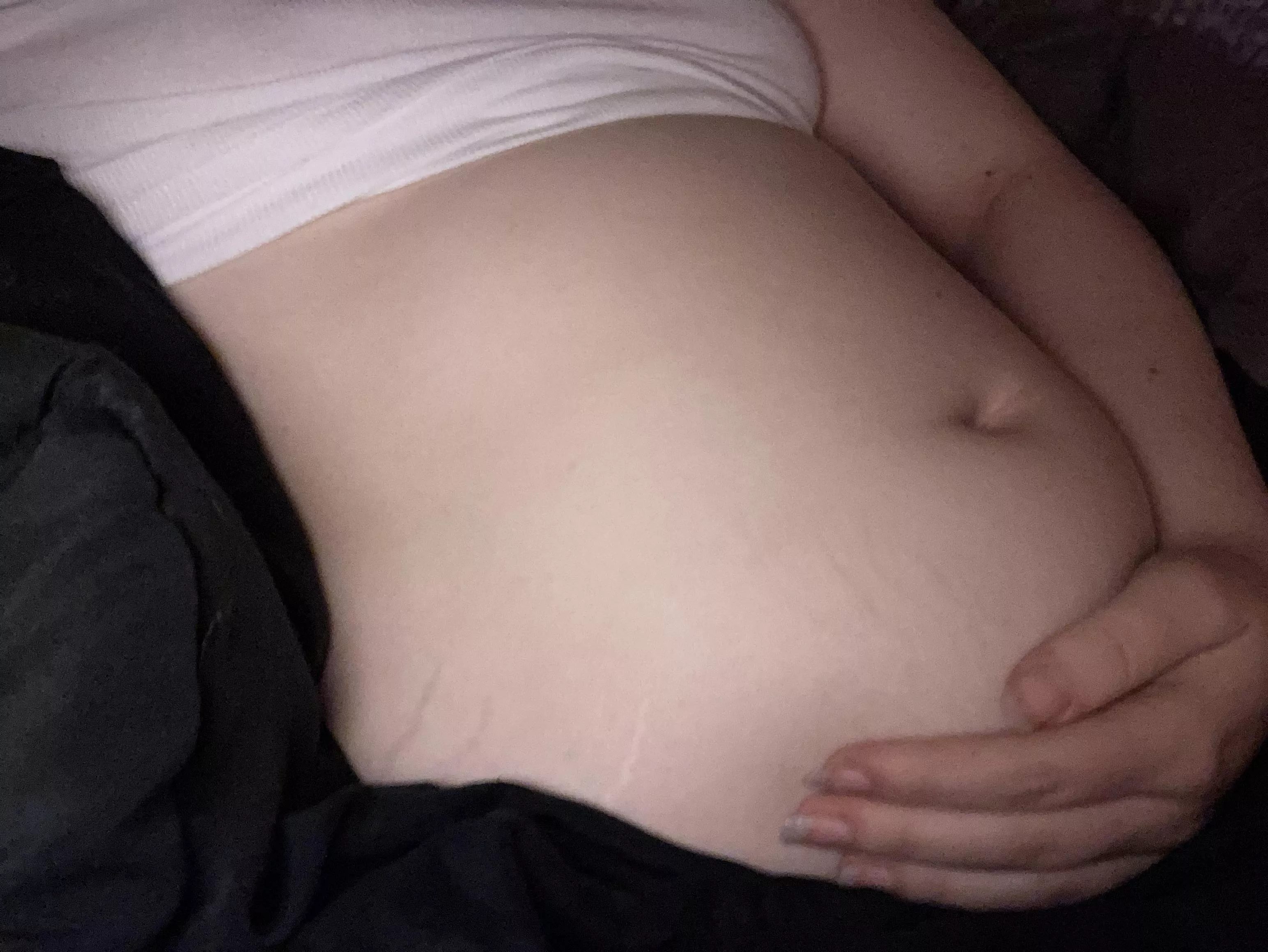 Not pregnant, just,,, a little fat