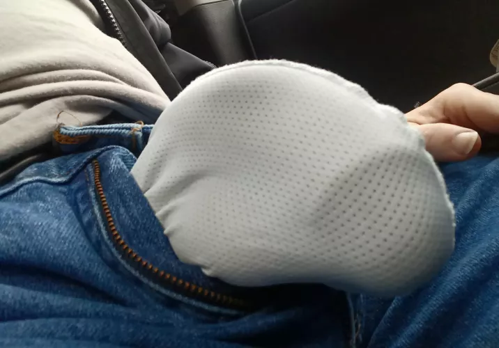 on break in the parking lot at the office