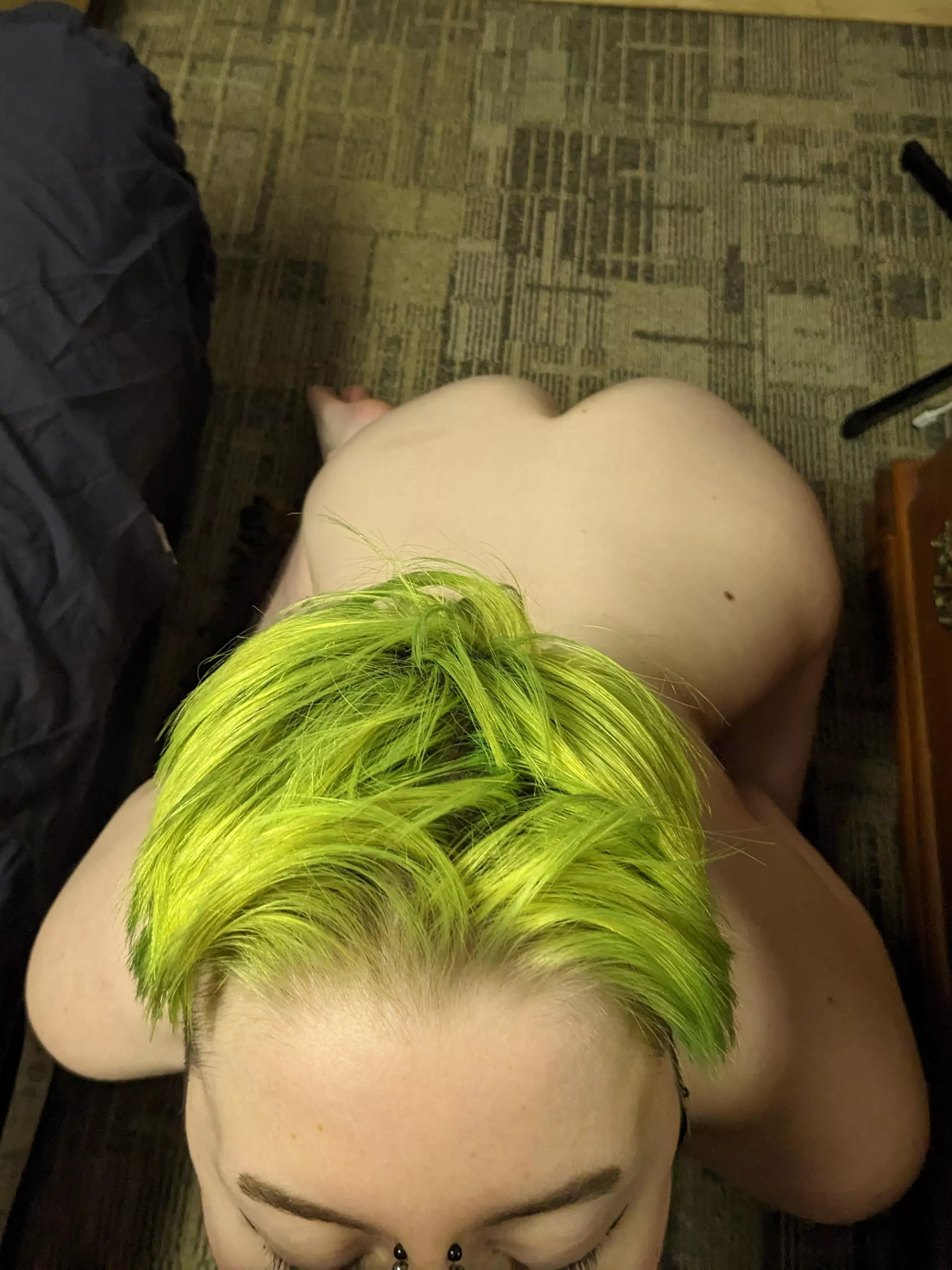 on the ground with your cock in my mouth where I belong