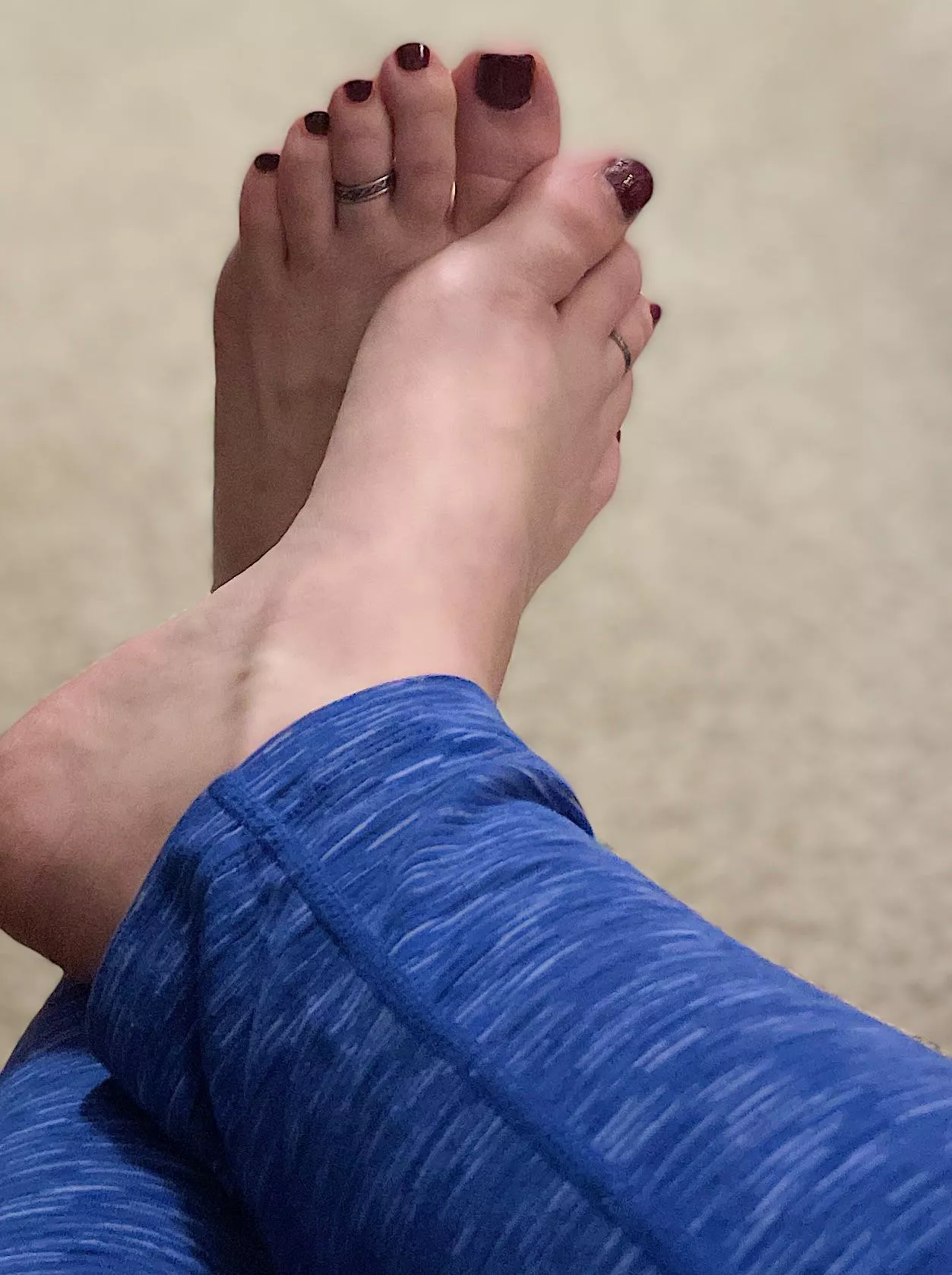 Who else loves the red on my pale soft small feet?!