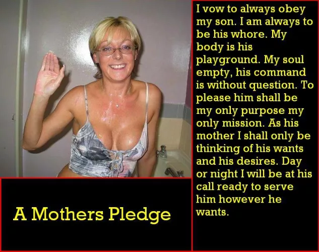 A Good Slut Mom loves to please her Son and his Black friends Pledge