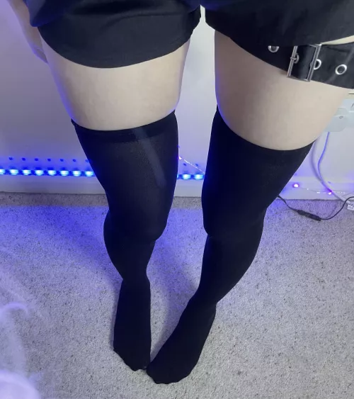 Black over knee socks