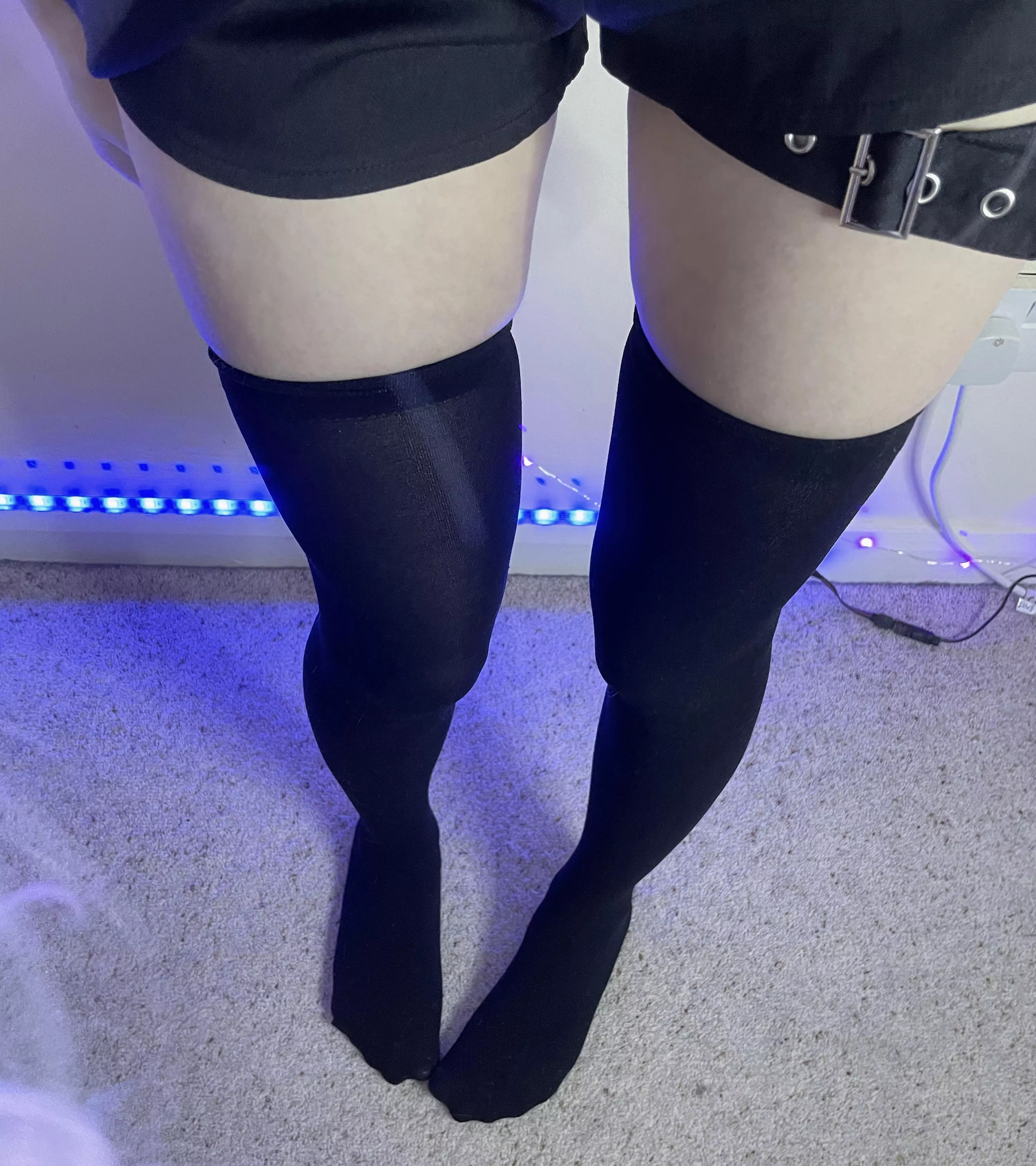 Black over knee socks
