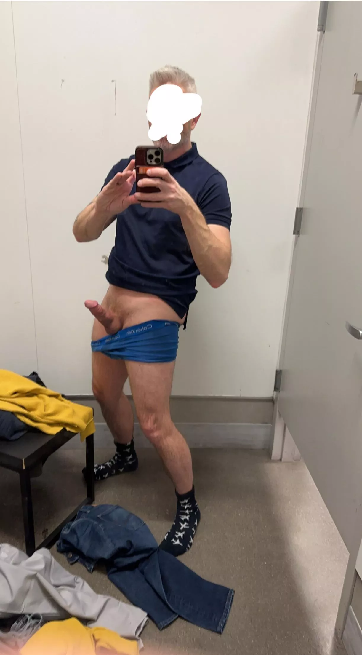 Dad (43) jerking in the dressing room