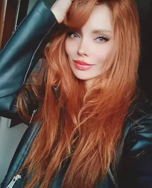 Flowing red hair