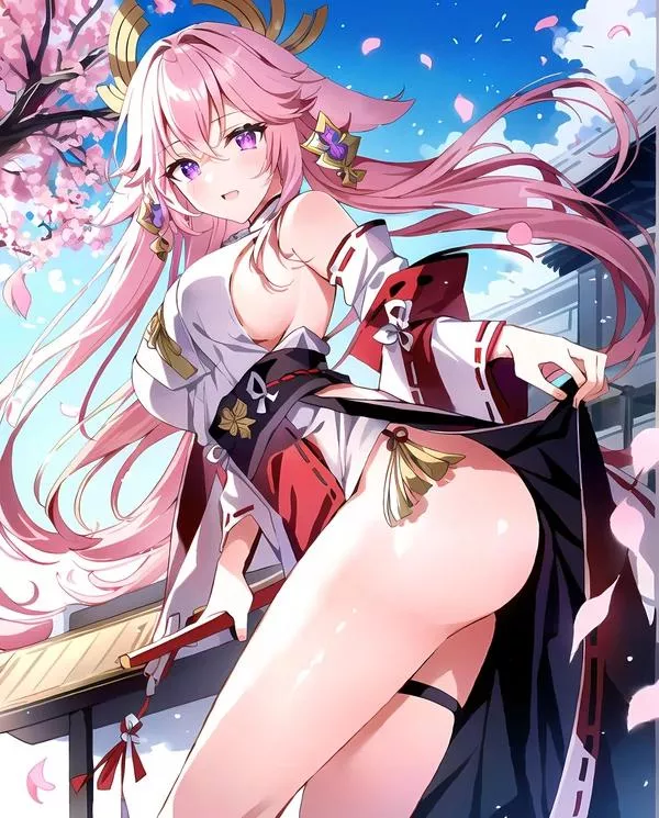 Guuji yae has beautiful pair of legs [ Genshin impact ]