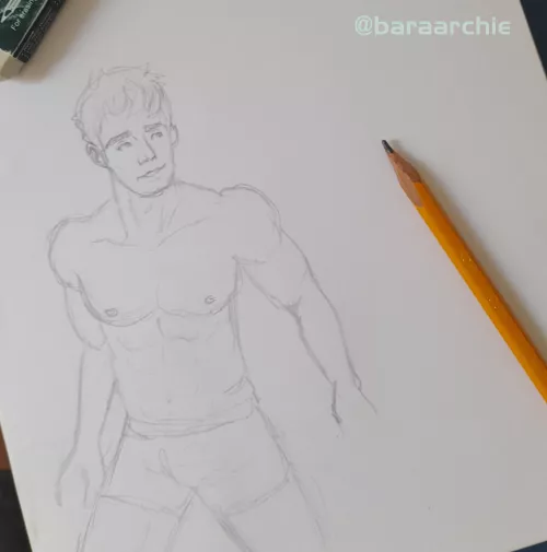 Hi everyone! Decided to create an account focused on bara/gay content, so to kick things off here's a quick little sketch I made a while back! :D