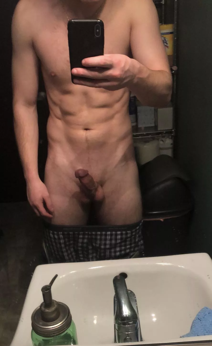 I get so horny at school sometimes I jerk my cock in the bathroom 🤭