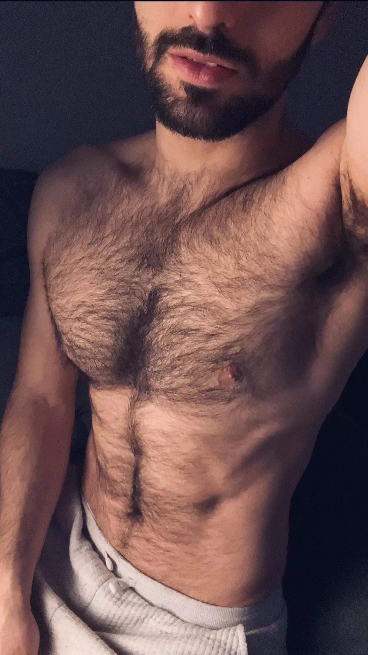 I just noticed that my hairs cut off abruptly. Hairy tank top.