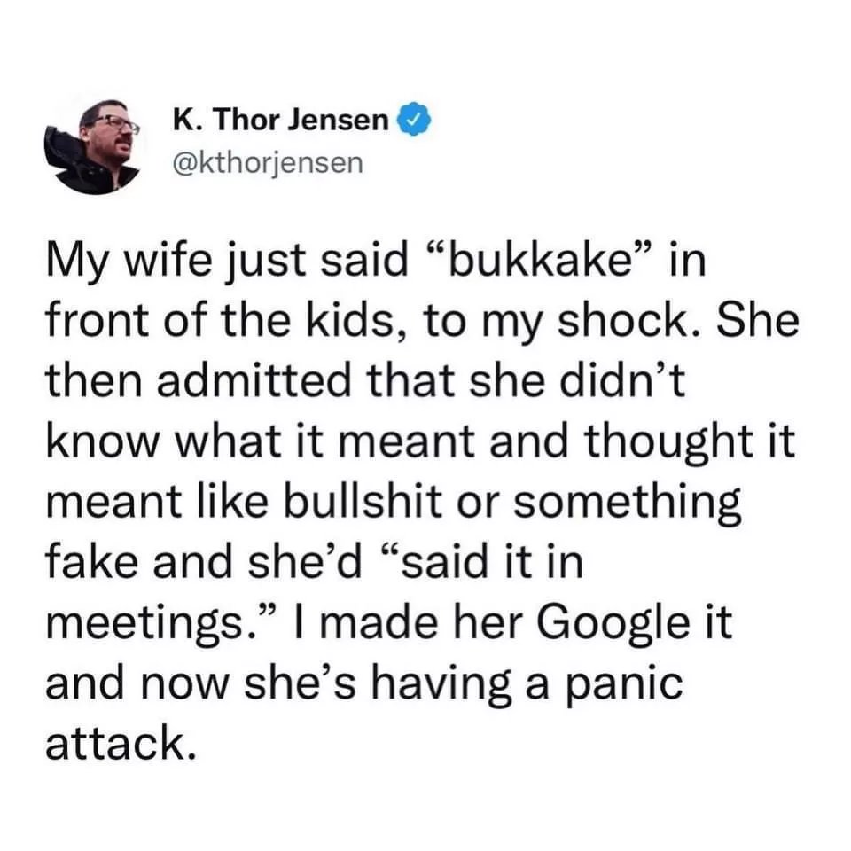 “I made her Google it.”