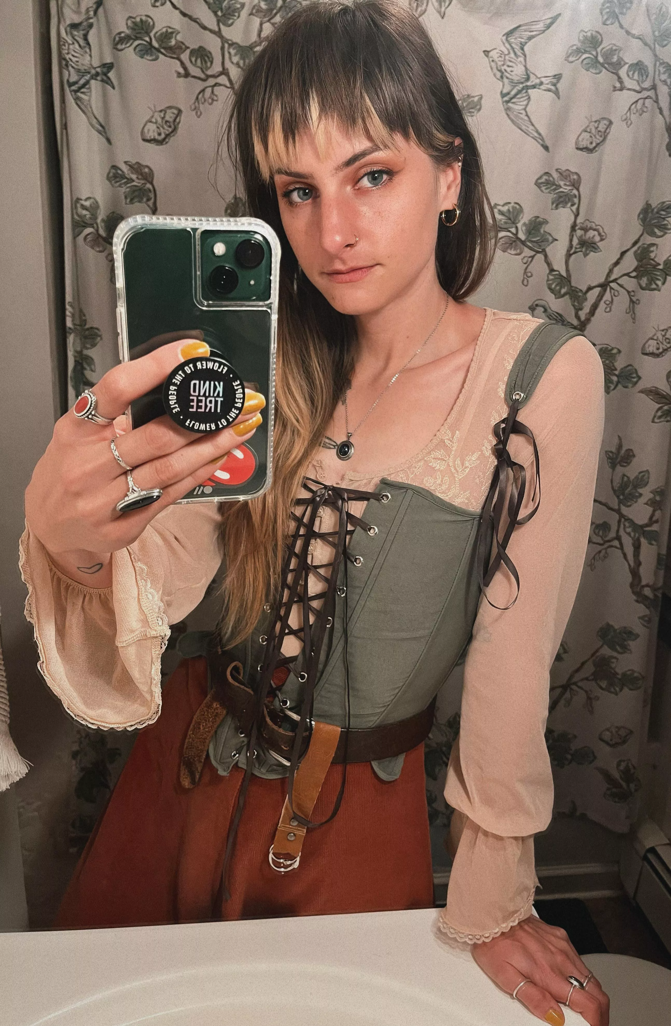 If I wasn’t wearing my corset you would see how see-thru this top is