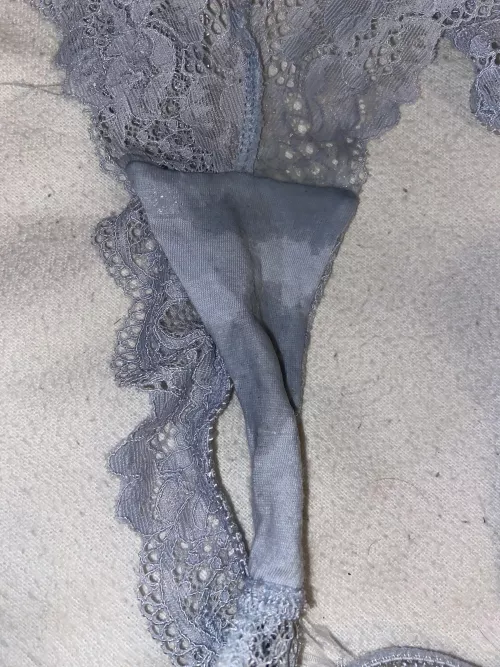 i’m ovulating which means my panties are soaked! anyone interested in buying this pair? blue, cheeky lace thong. £25 💕