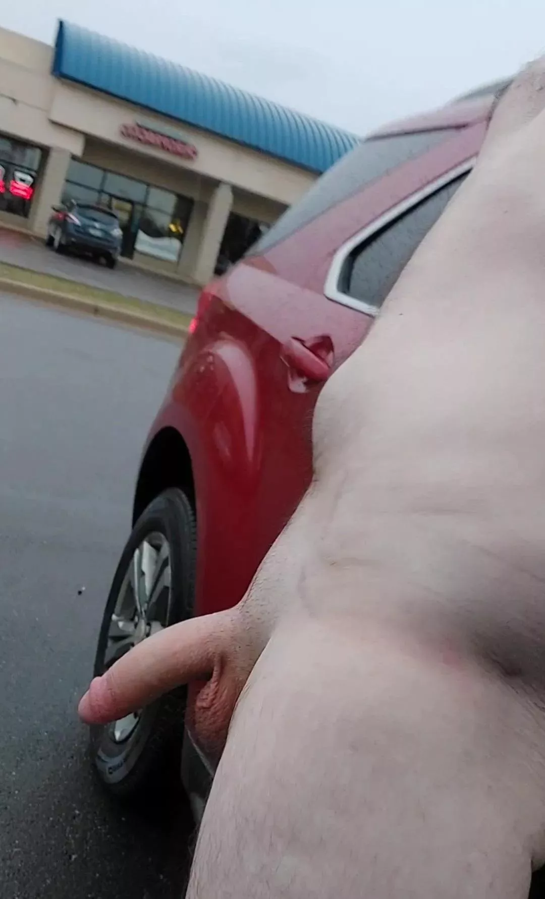 In public, showing my cut cock to anyone who would look