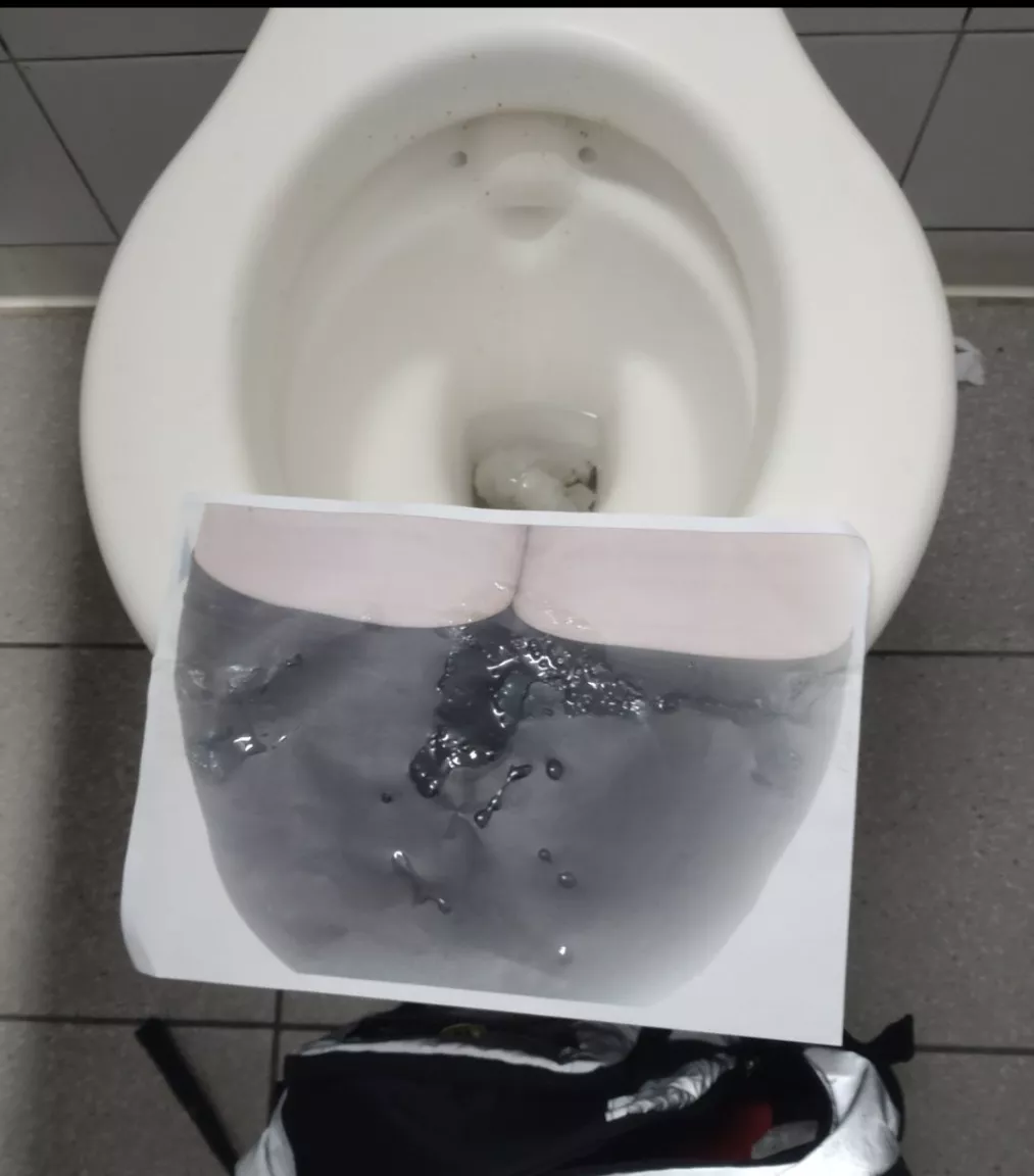 Left in a toilet