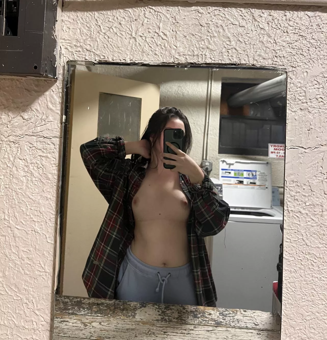 Little nipple peek in my building’s laundry room, they love coming out in public