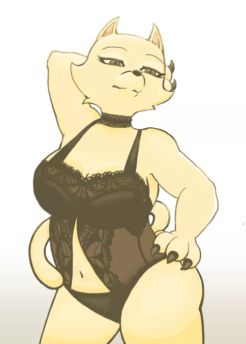 My oc in a bodysuit. Took me way too long to finish Dx. (Art by me/@sunnyhounds)