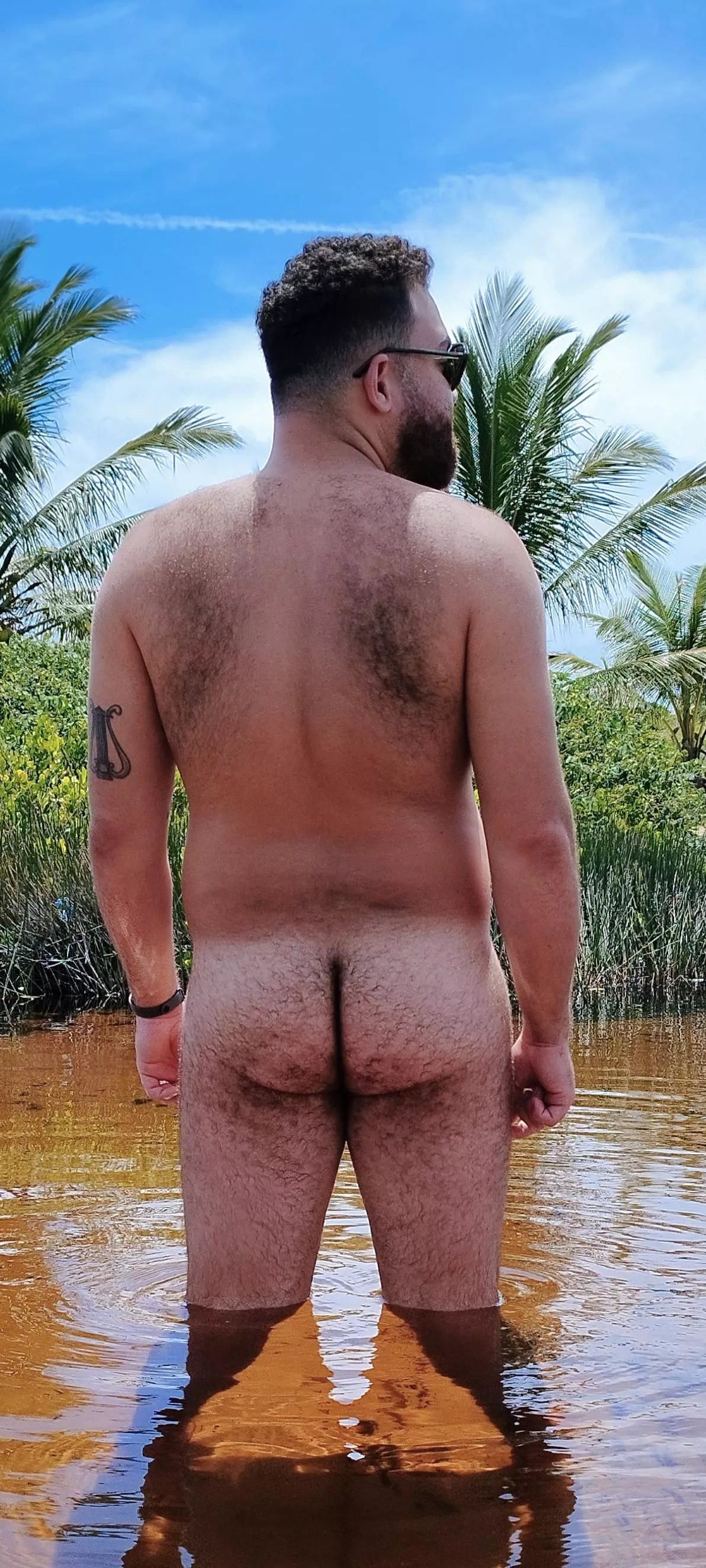 Relaxing on the nudist beach...