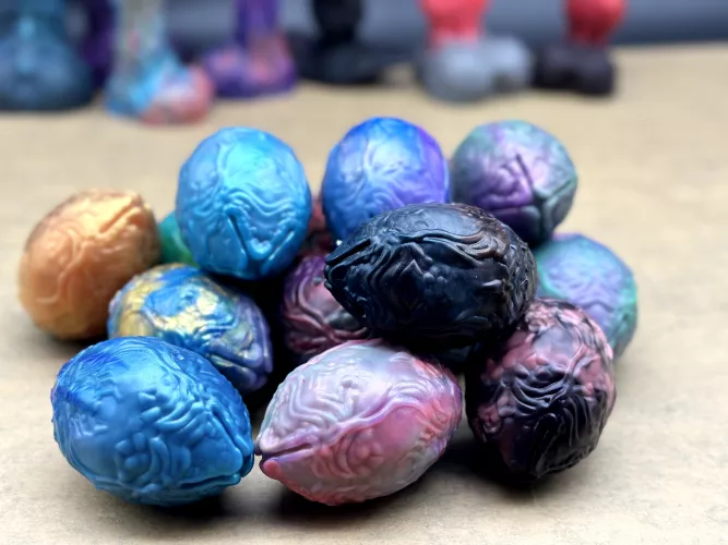some colorful eggs