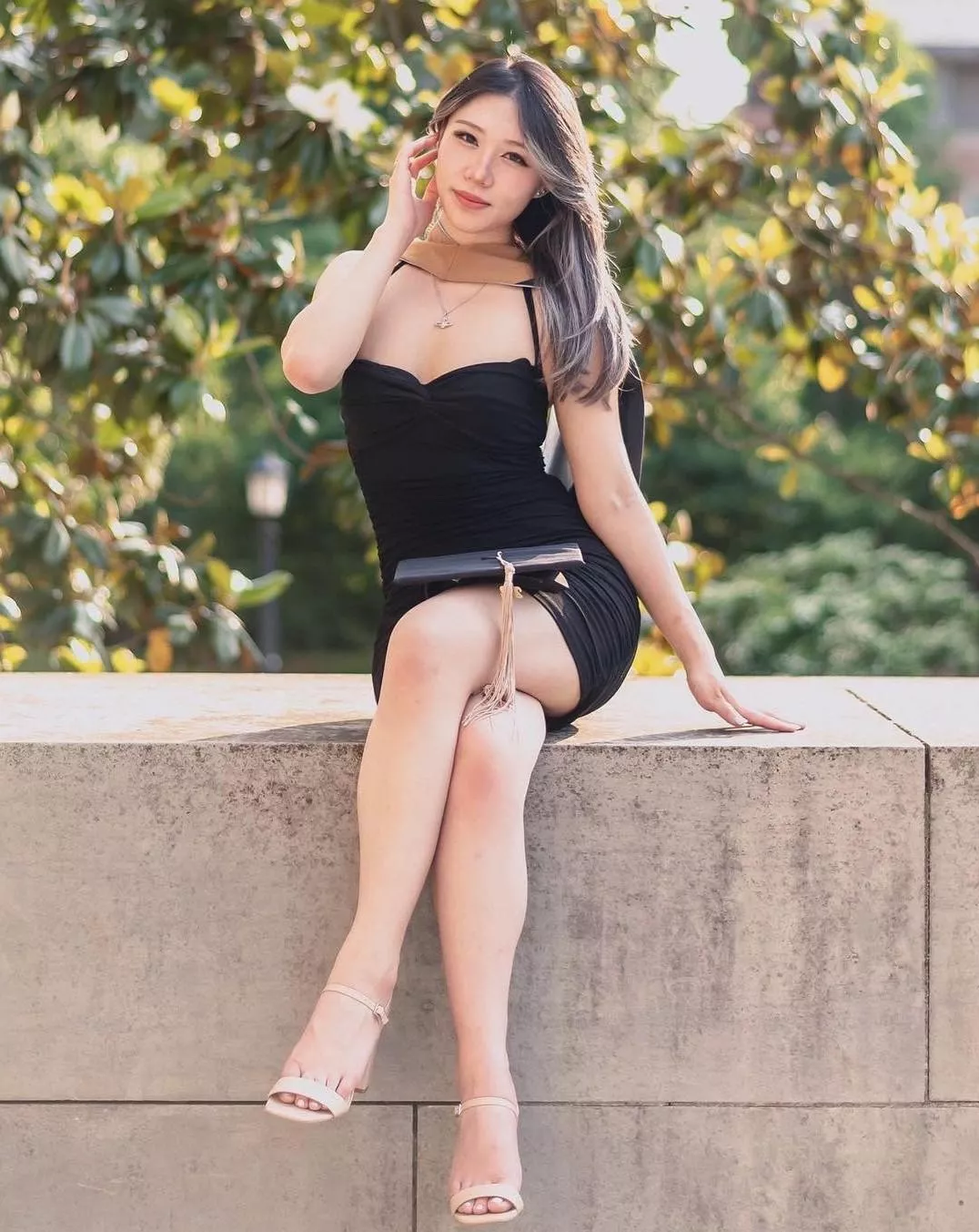 Tight dress, legs and heels