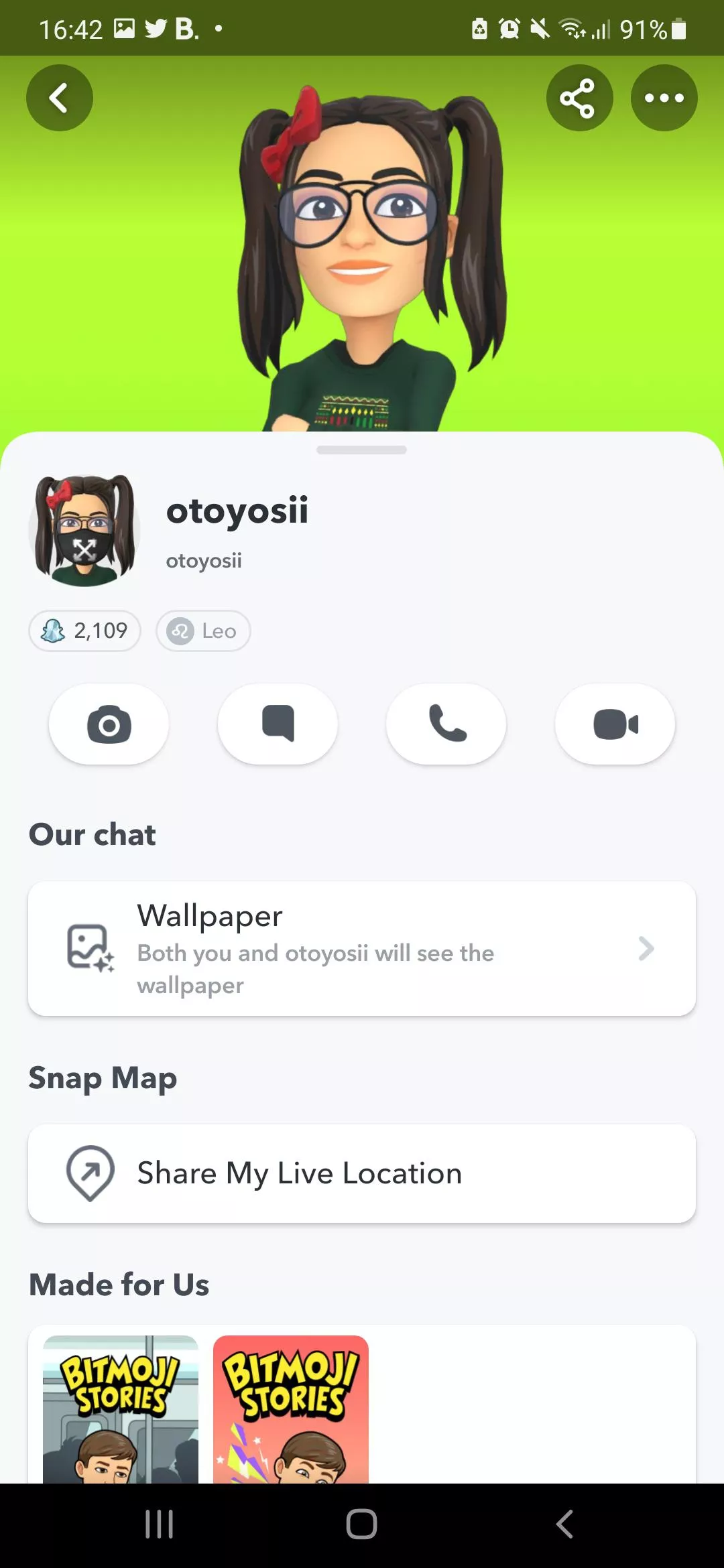 Add her for sexting and video call